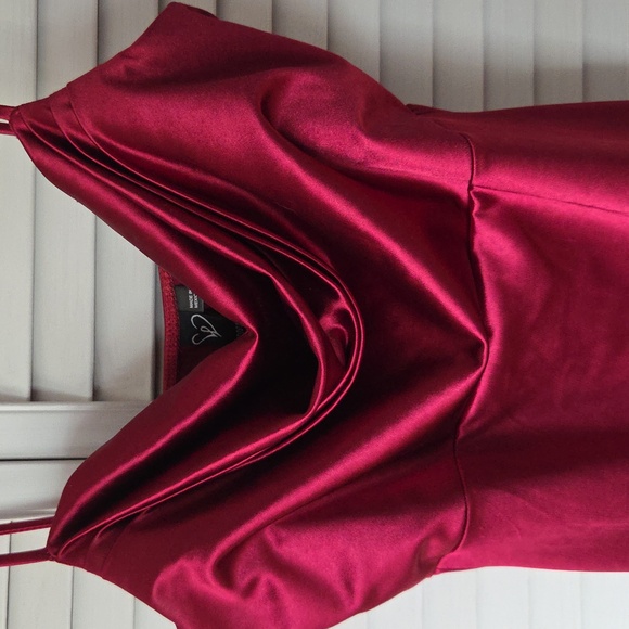 Windsor Deep Red Satin Dress - Picture 4 of 11